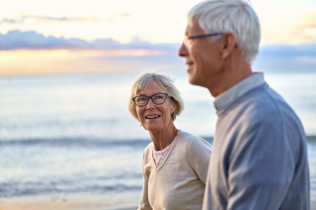 Senior couple on the beach