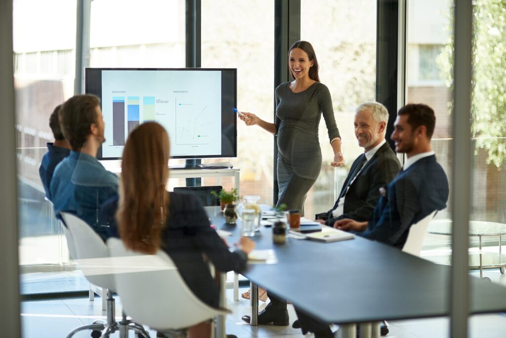 Shot of a corporate businessperson giving a presentation in the boardroom